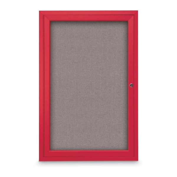 Slim Enclosed Corkboard, 18"x24", Black Alum Frame/Pearl